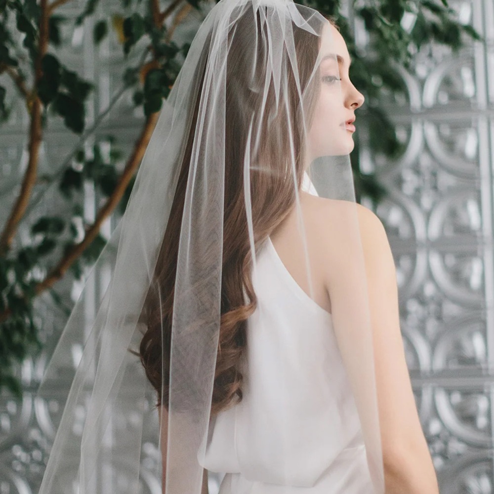 Barely There White Bridal Veil